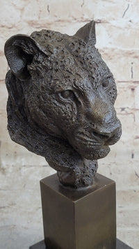 African Cheetah Bronze Bust by Mene - Animal Figure Art