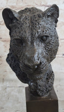 African Cheetah Bronze Bust by Mene - Animal Figure Art