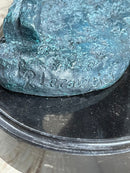 Wall Street Bull Green Patina Bronze 11" x 16" Sculpture