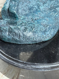 Wall Street Bull Green Patina Bronze 11" x 16" Sculpture