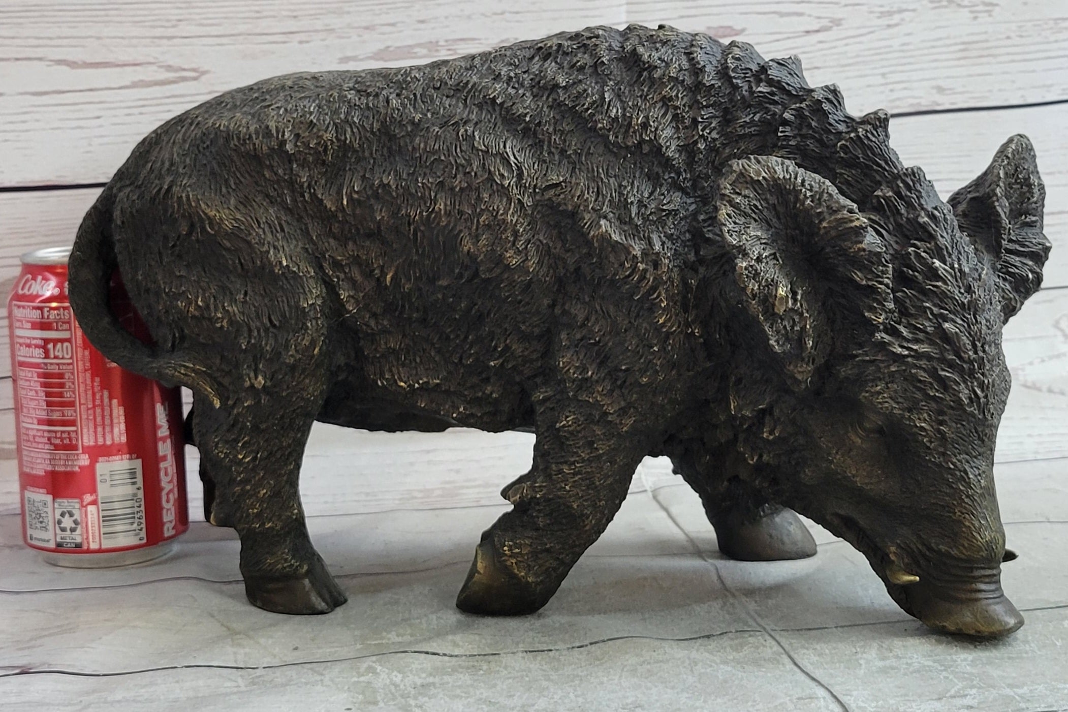 Wild Boar Feral Hog Bronze Sculpture