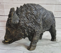 Wild Boar Feral Hog Bronze Sculpture