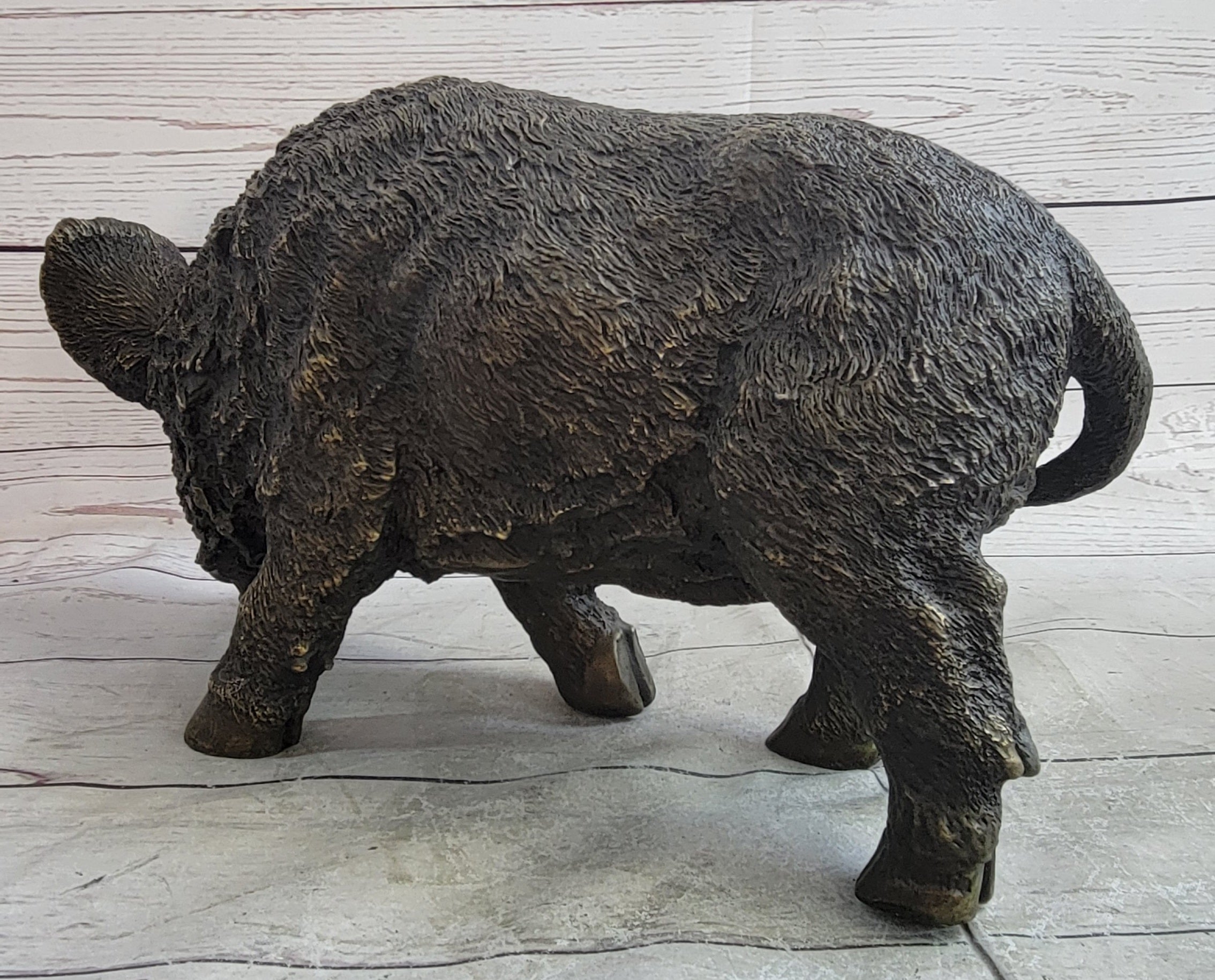 Wild Boar Feral Hog Bronze Sculpture