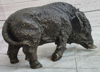 Wild Boar Feral Hog Bronze Sculpture