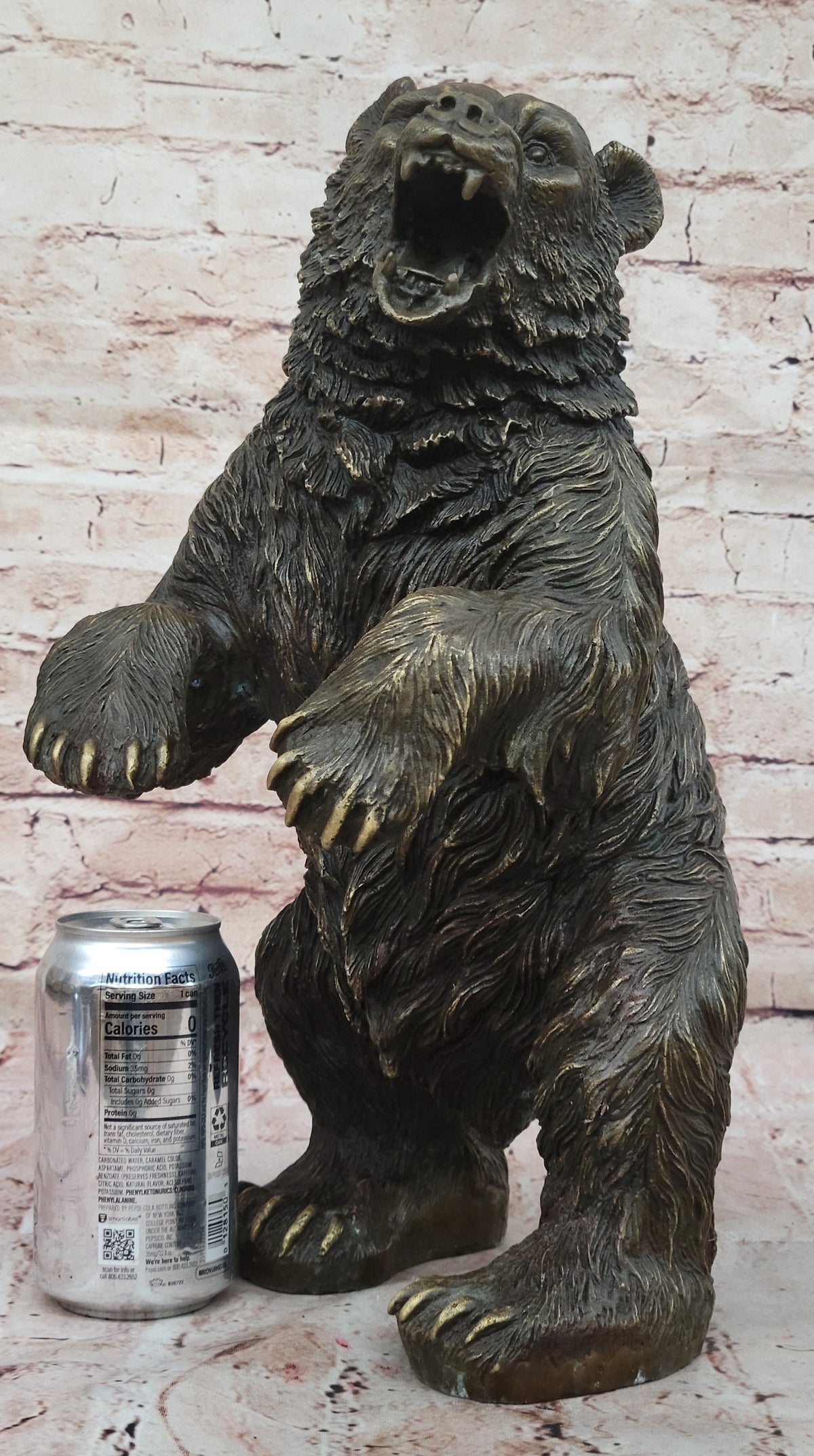 Standing Bear Bronze Metal Sculpture Collectible 17" x 9"
