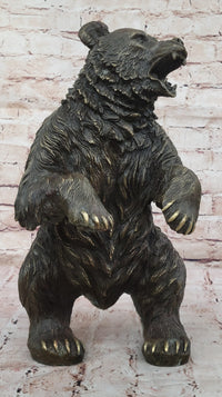 Standing Bear Bronze Metal Sculpture Collectible 17" x 9"