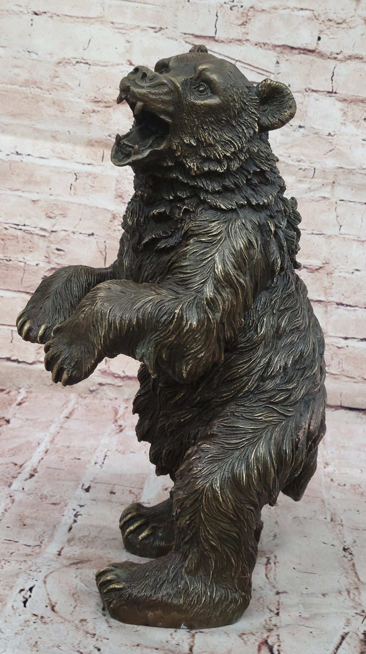 Standing Bear Bronze Metal Sculpture Collectible 17" x 9"