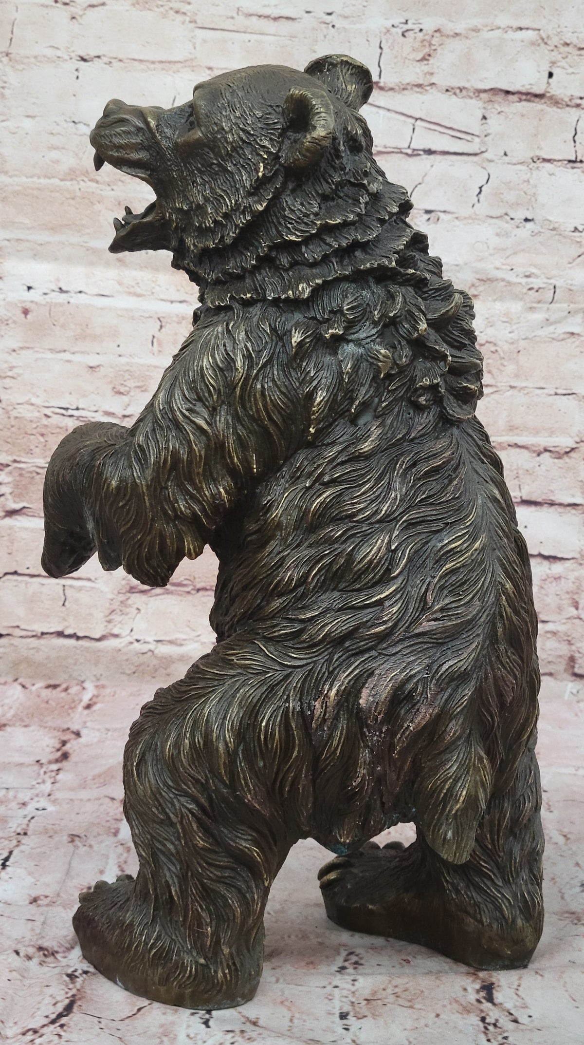 Standing Bear Bronze Metal Sculpture Collectible 17" x 9"