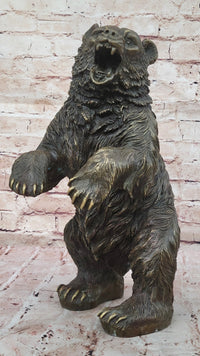 Standing Bear Bronze Metal Sculpture Collectible 17" x 9"