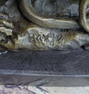 Hot Cast Bronze Sculpture Lion vs Snake Serpent Sale