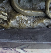 Hot Cast Bronze Sculpture Lion vs Snake Serpent Sale
