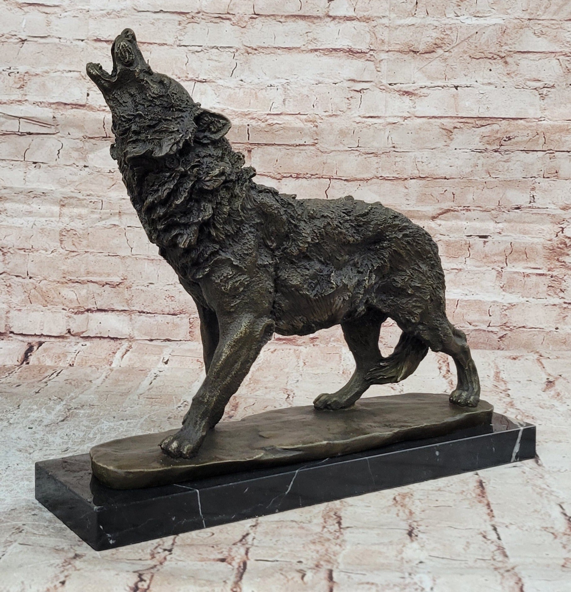 Hot Cast Werewolf Wolf Bronze Sculpture Art Deco Large