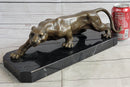 Cougar Puma Panther Mountain Lion Bronze Sculpture on Marble Base