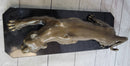 Cougar Puma Panther Mountain Lion Bronze Sculpture on Marble Base