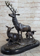 Bronze Marble Elk Deer Caribou Buck Stag Lodge Sculpture
