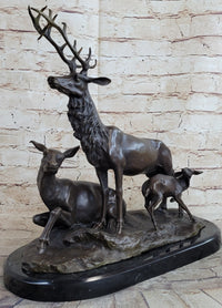 Bronze Marble Elk Deer Caribou Buck Stag Lodge Sculpture