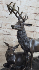 Bronze Marble Elk Deer Caribou Buck Stag Lodge Sculpture