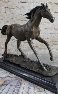 Galloping Stallion Horse Bronze Sculpture PJ Mene 15" x 24"