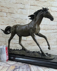 Galloping Stallion Horse Bronze Sculpture PJ Mene 15" x 24"