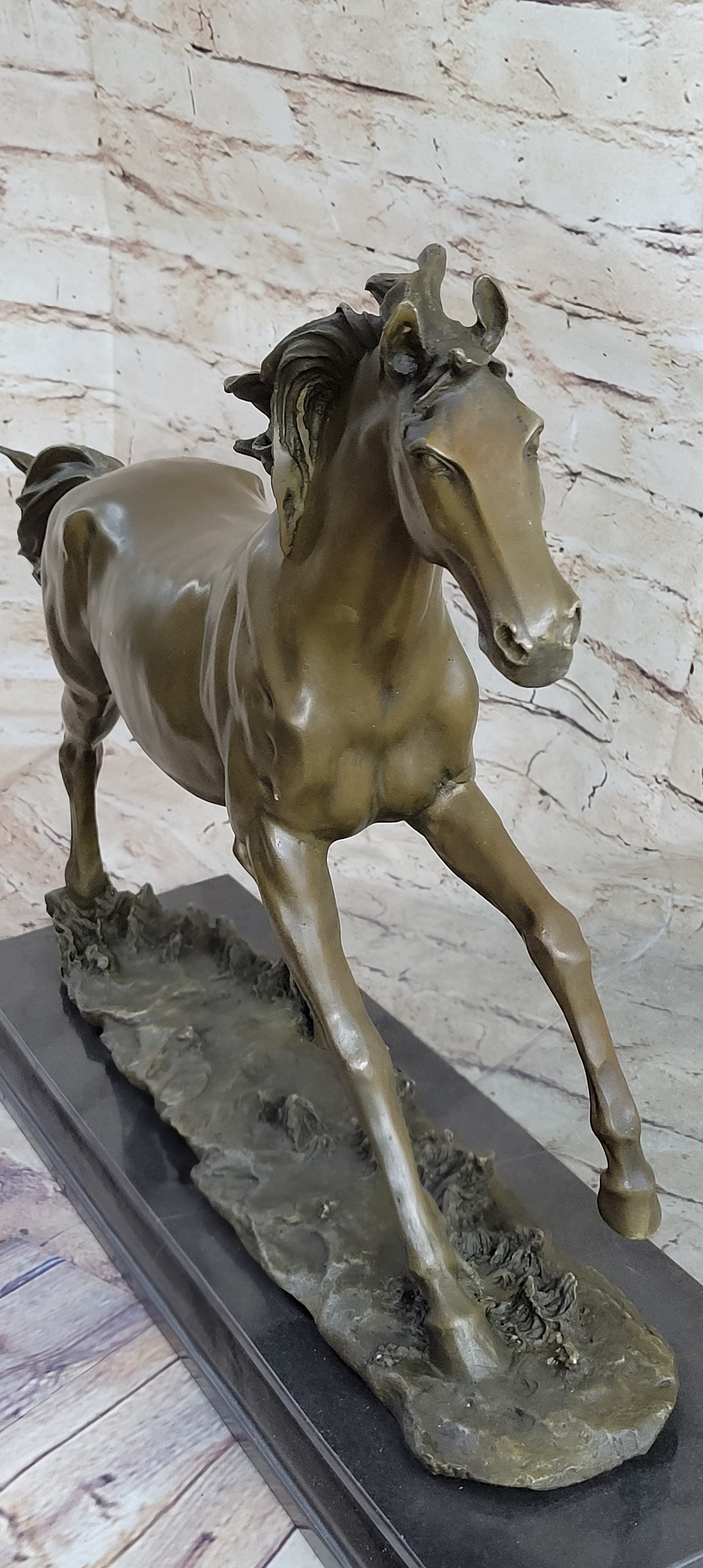 Galloping Stallion Horse Bronze Sculpture PJ Mene 15" x 24"