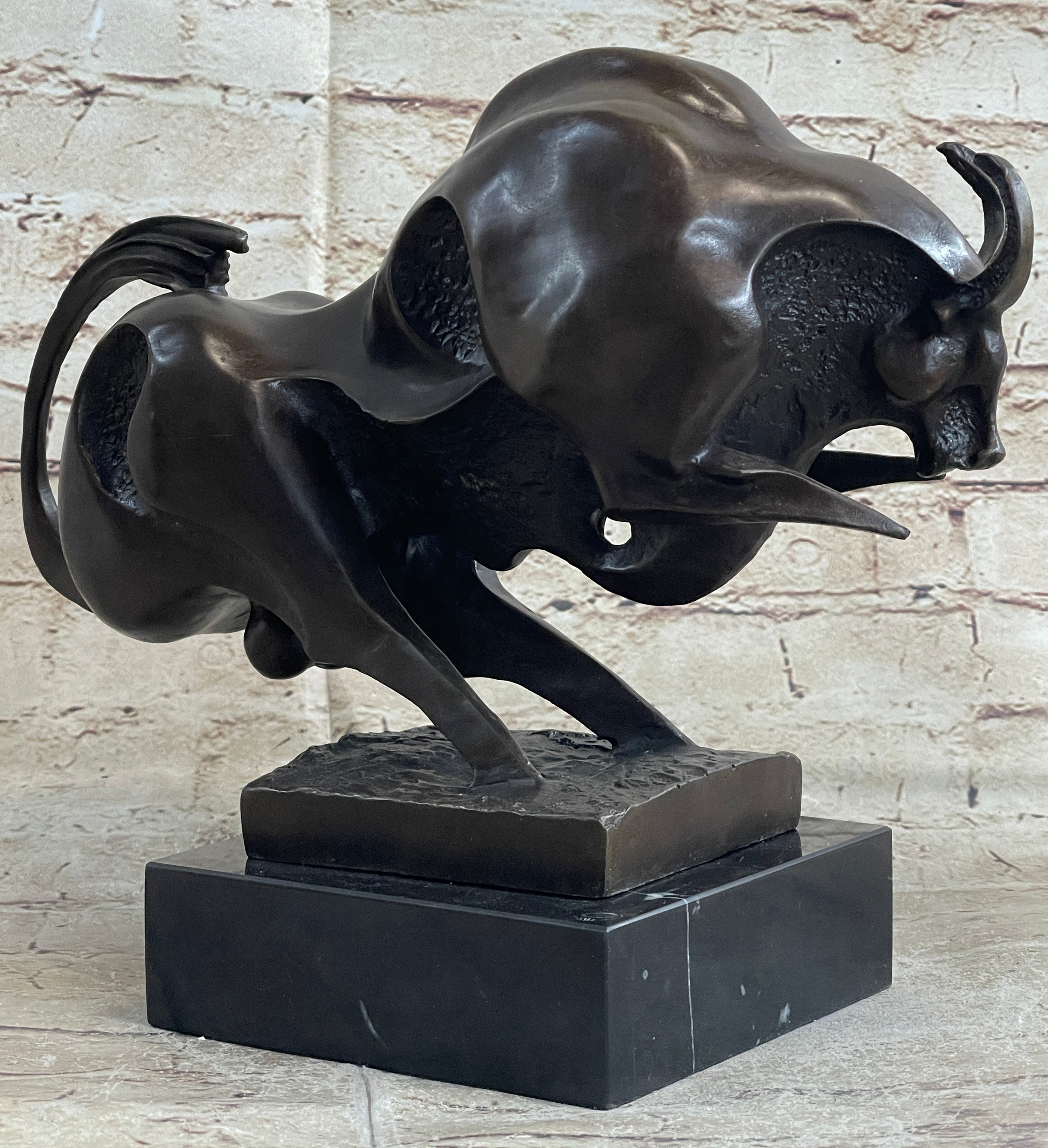 Milo Modern Art Bull Bronze Figure Abstract Mid Century