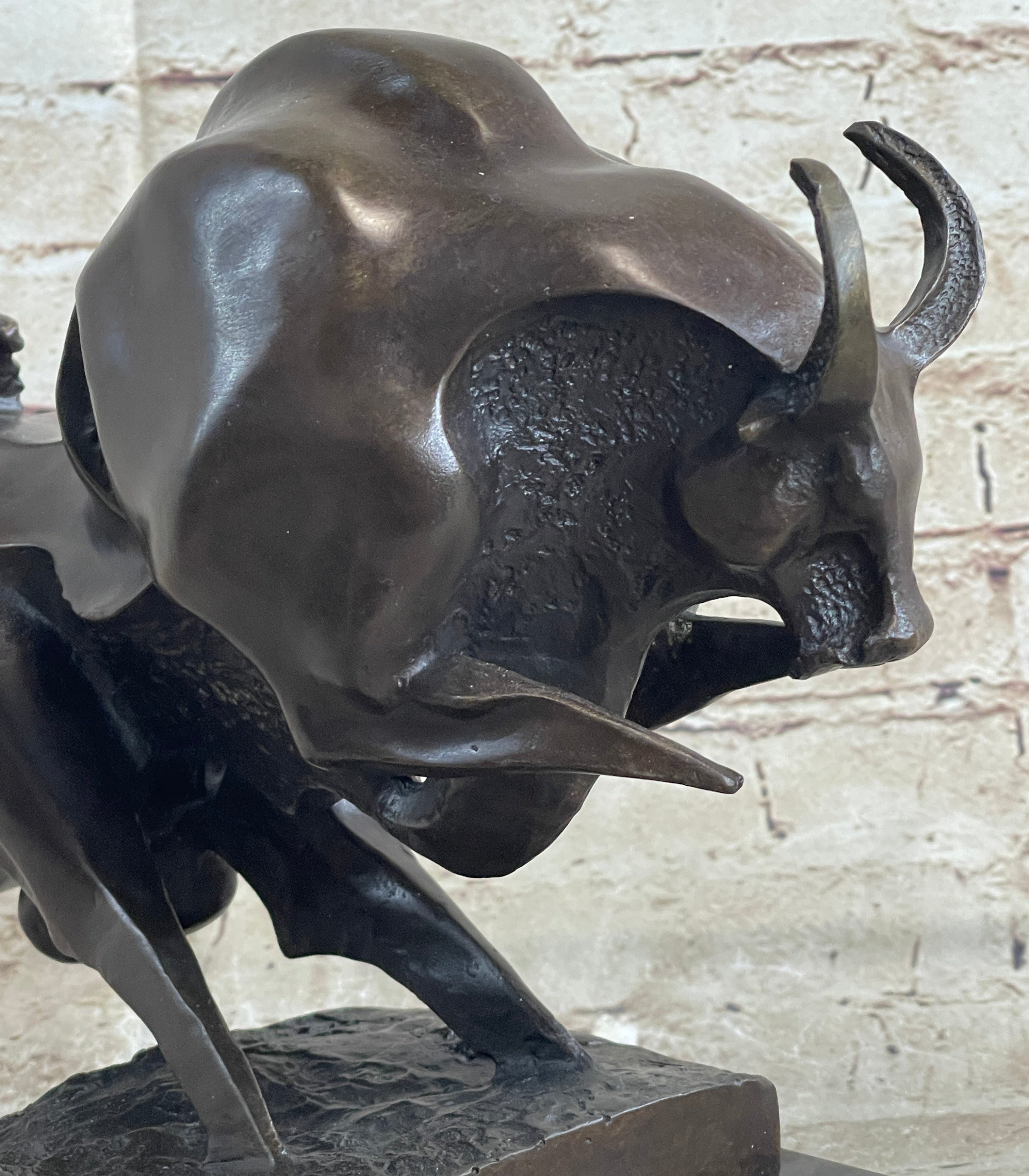 Milo Modern Art Bull Bronze Figure Abstract Mid Century