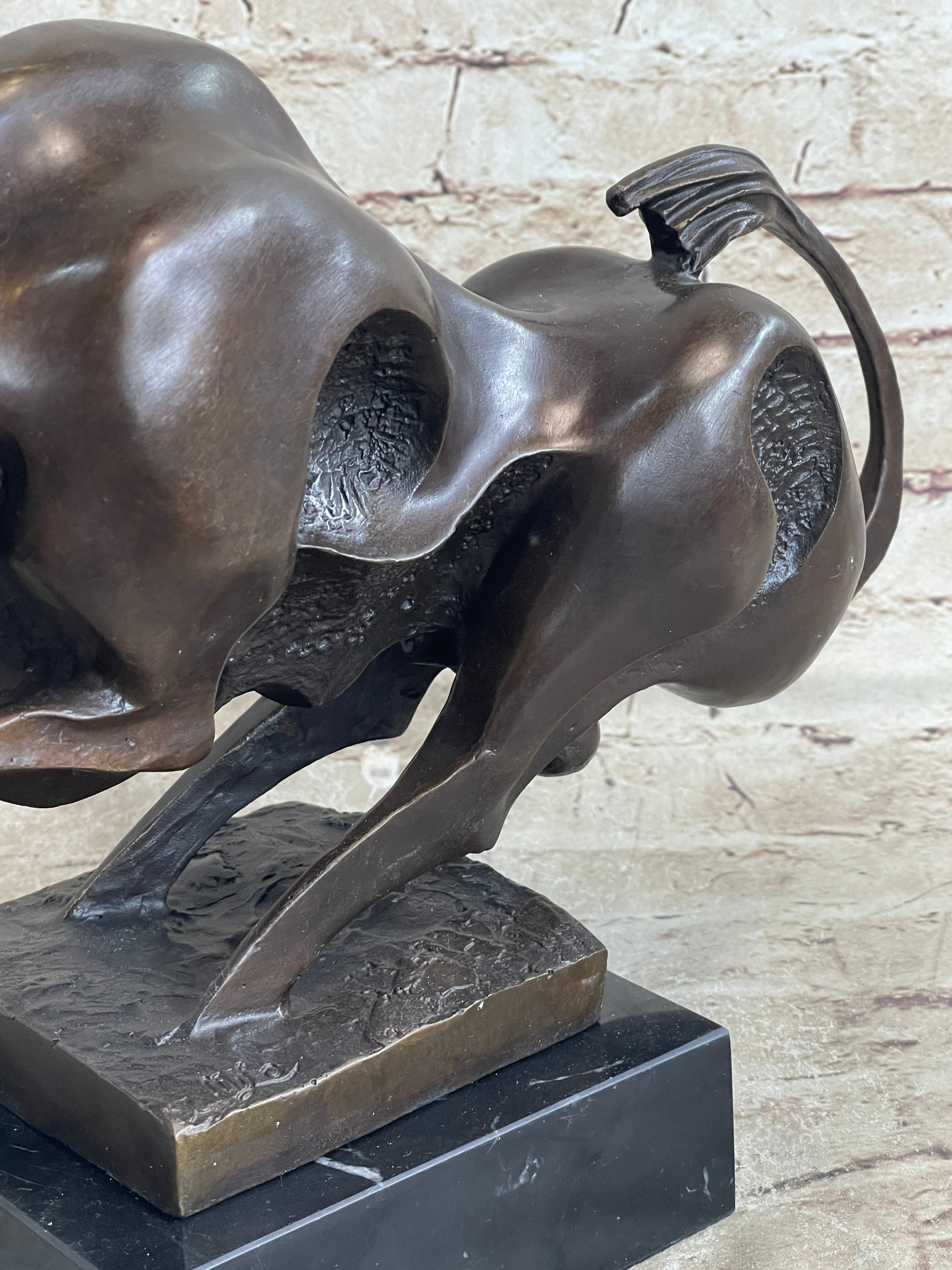 Milo Modern Art Bull Bronze Figure Abstract Mid Century