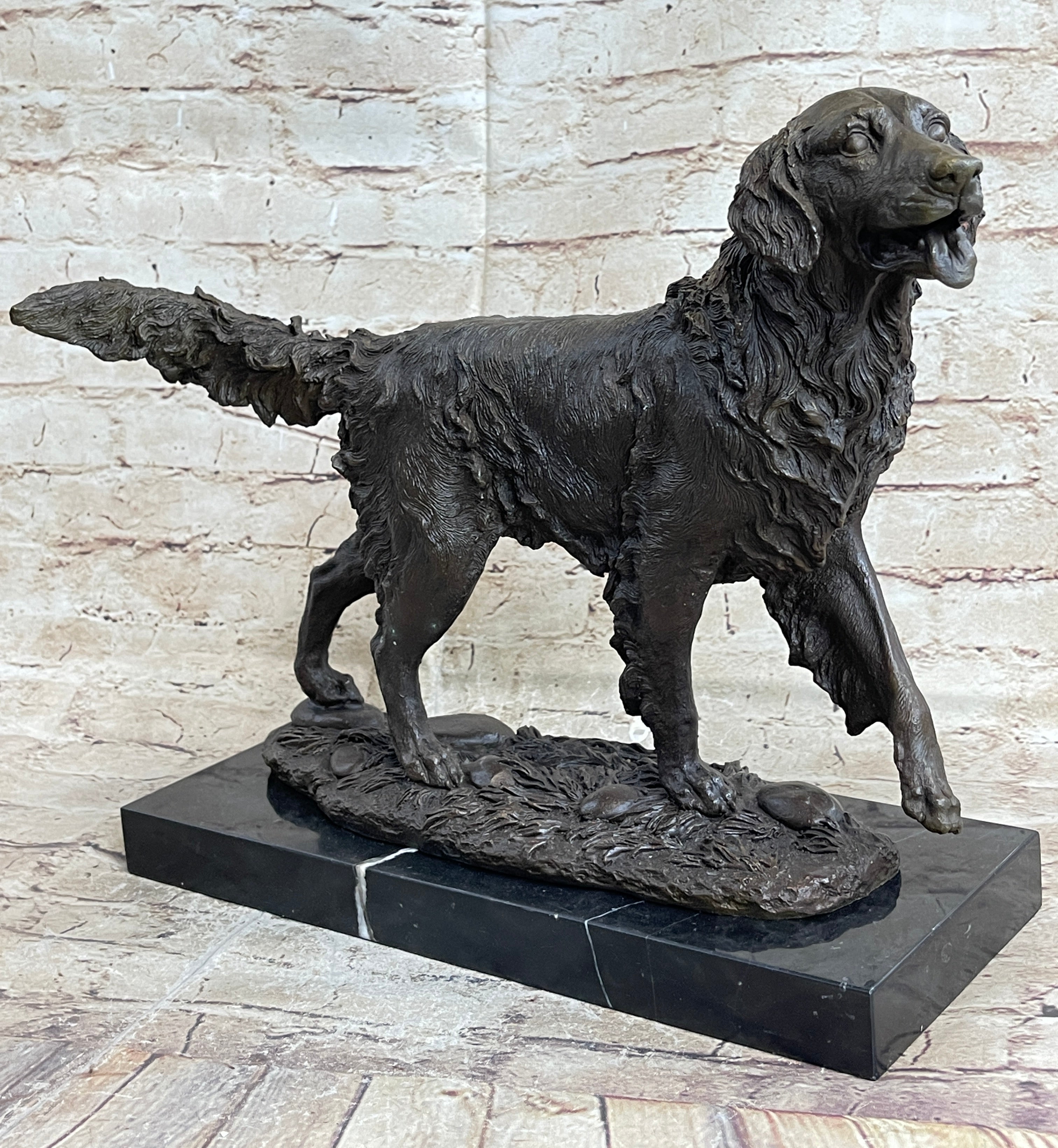 Golden Retriever Show Trial Bronze Marble Base Dog