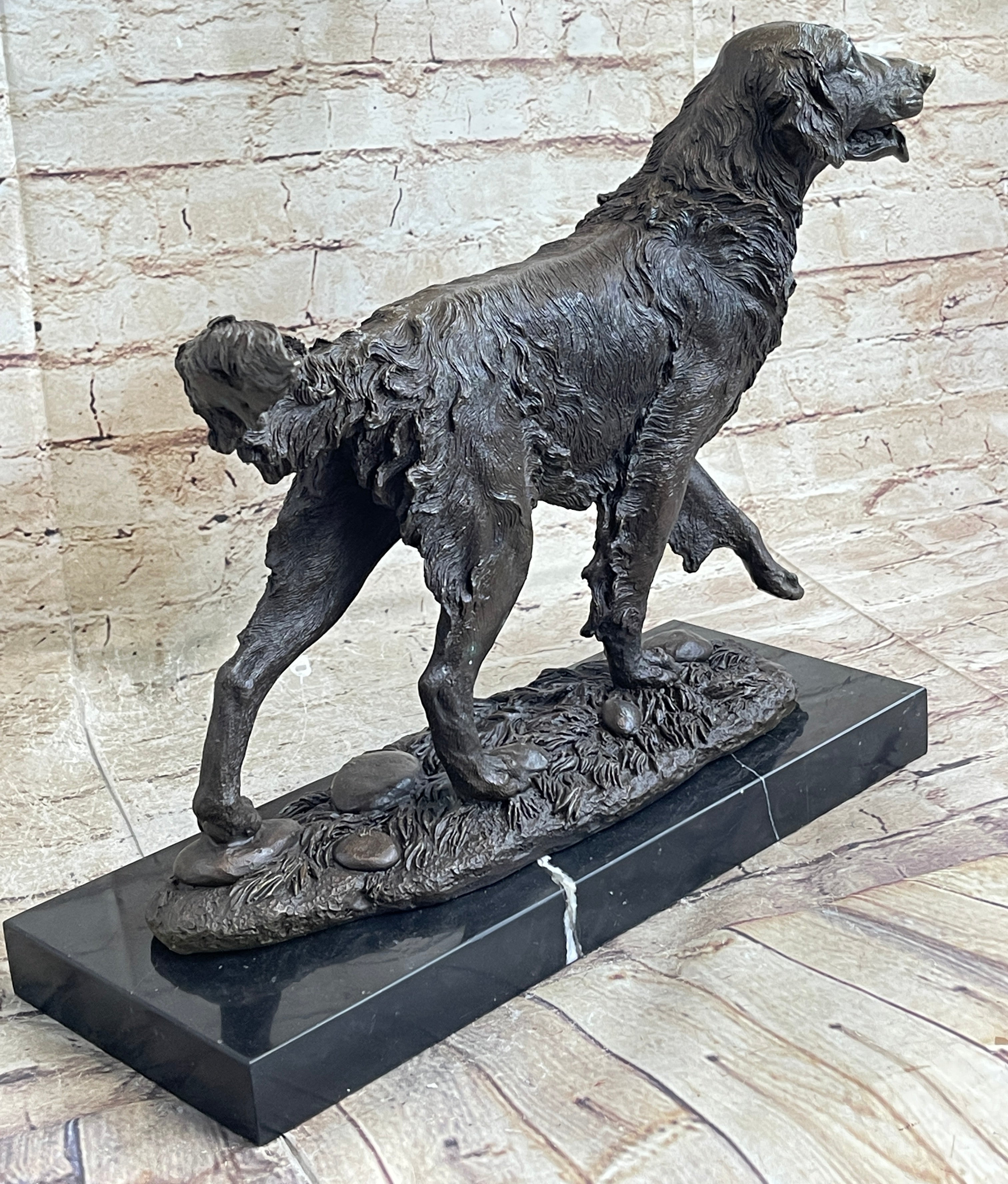 Golden Retriever Show Trial Bronze Marble Base Dog
