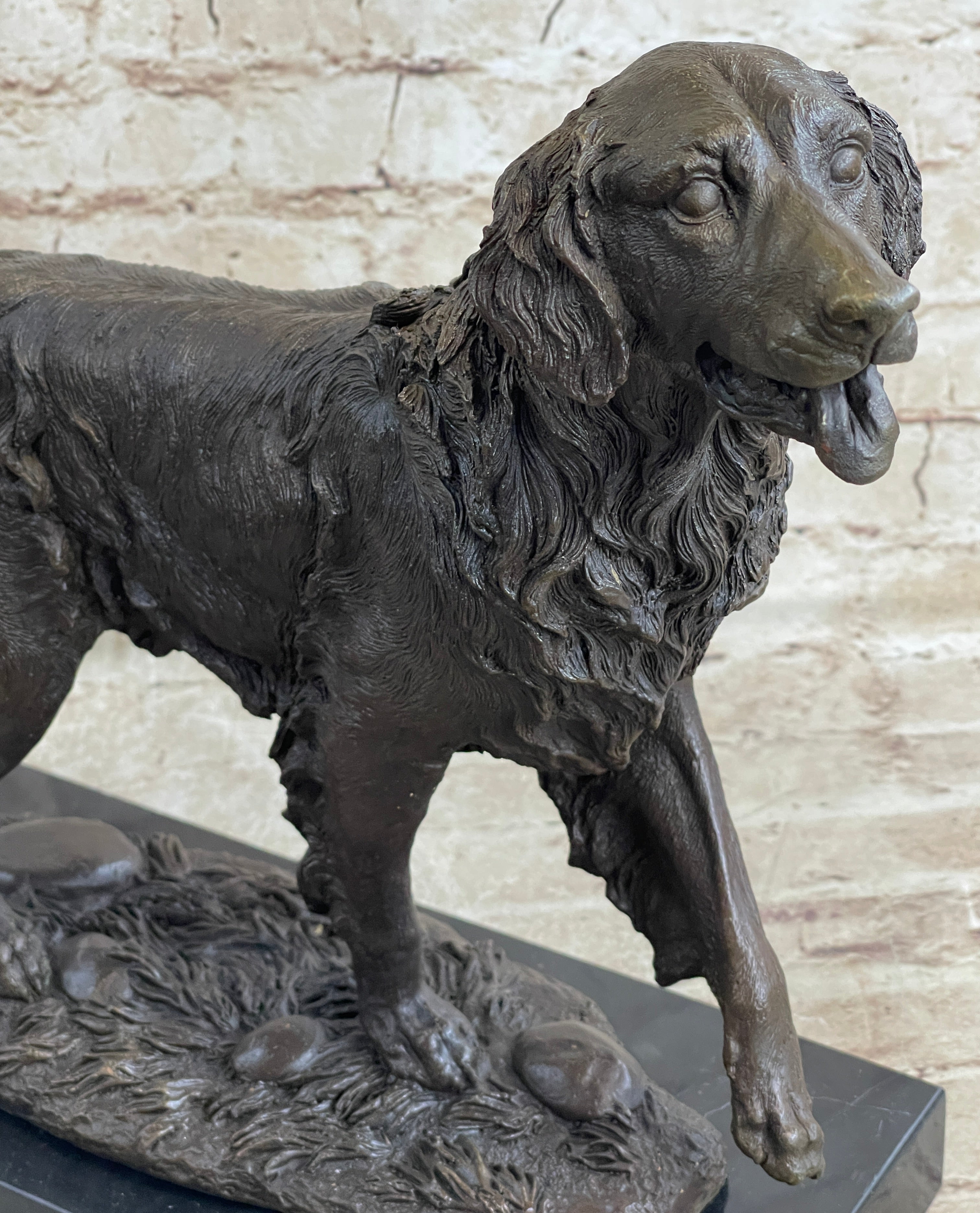Golden Retriever Show Trial Bronze Marble Base Dog