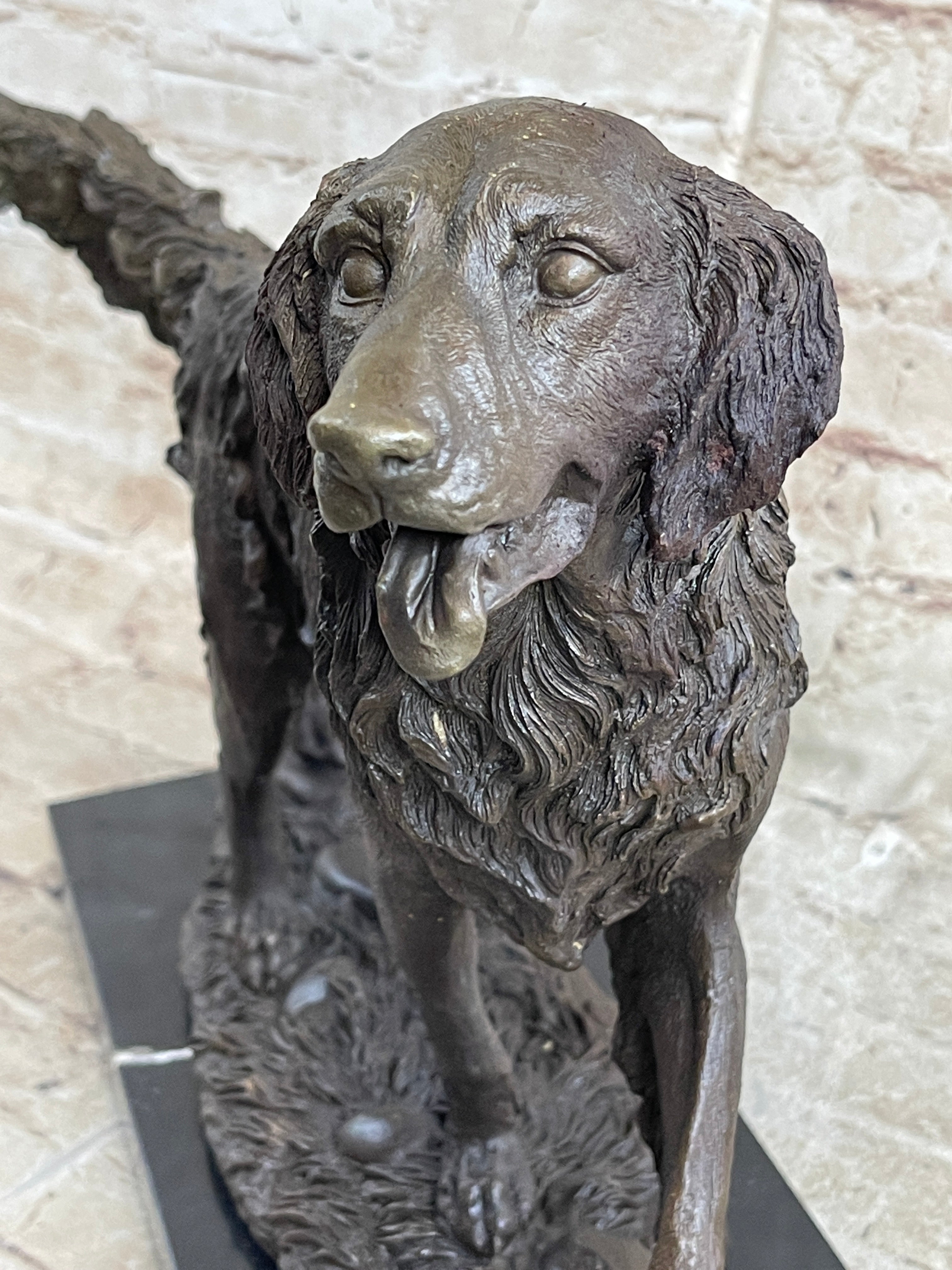 Golden Retriever Show Trial Bronze Marble Base Dog