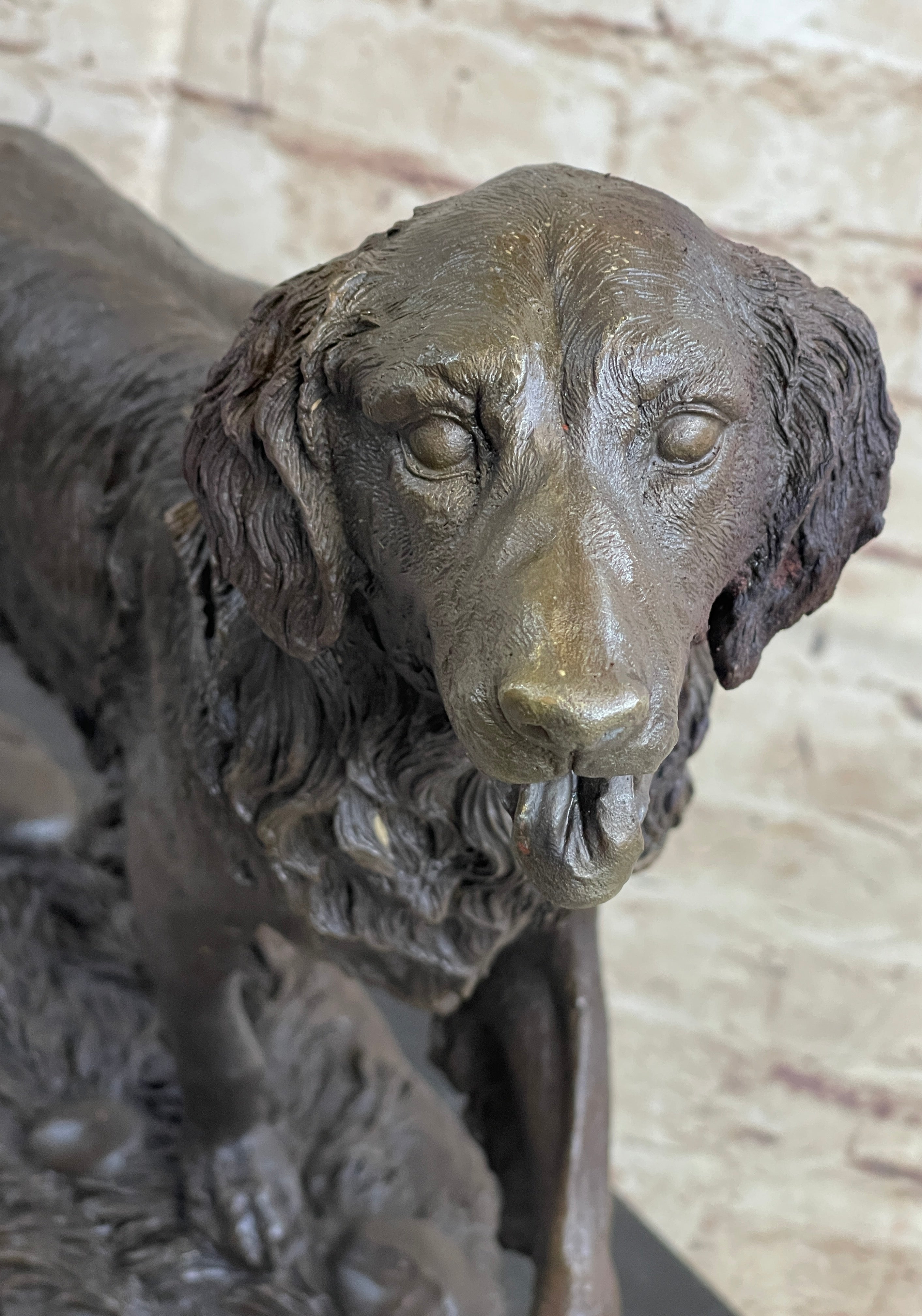 Golden Retriever Show Trial Bronze Marble Base Dog