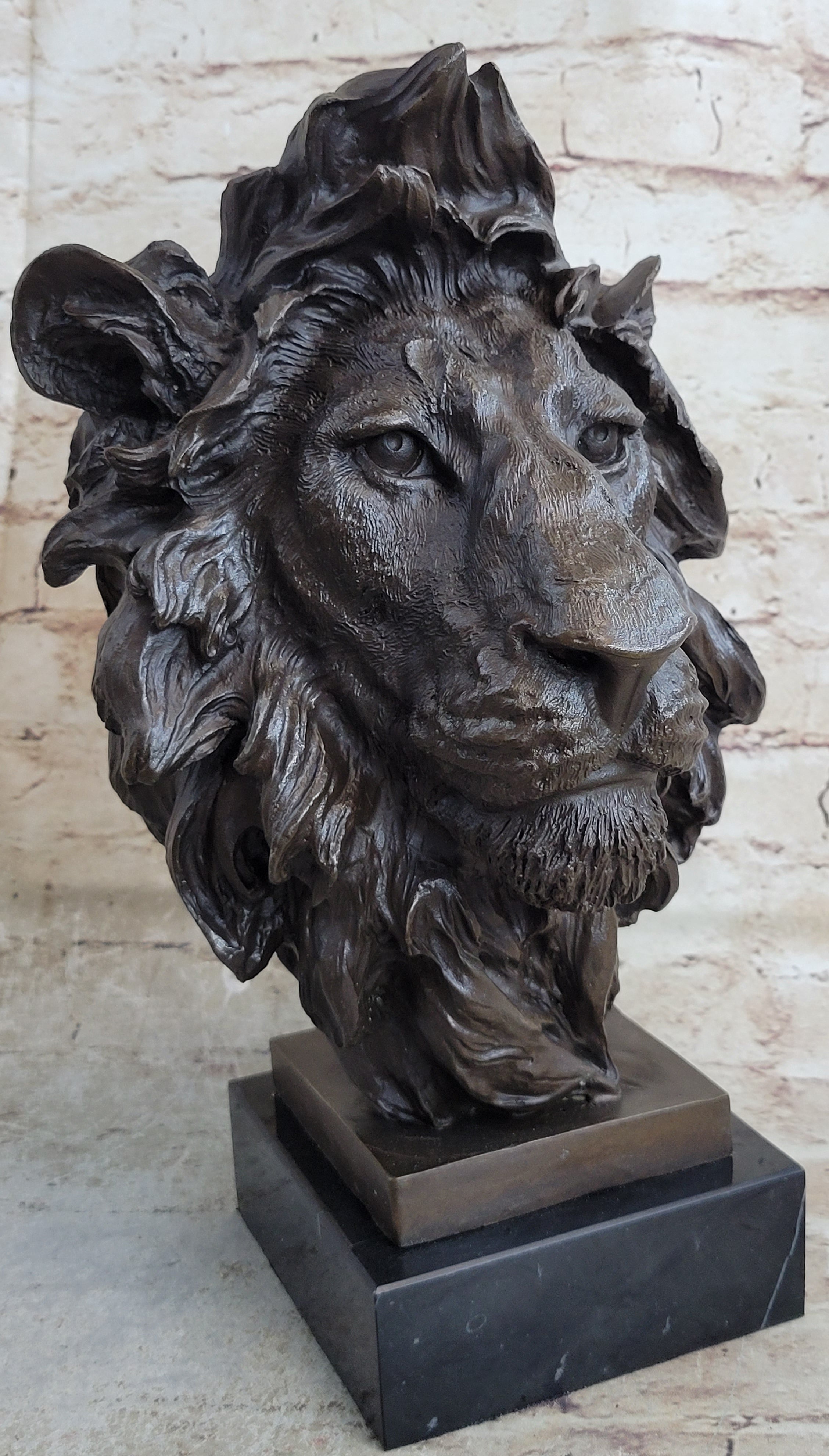 Male Lion 100% Bronze Sculpture by Milo Art Deco