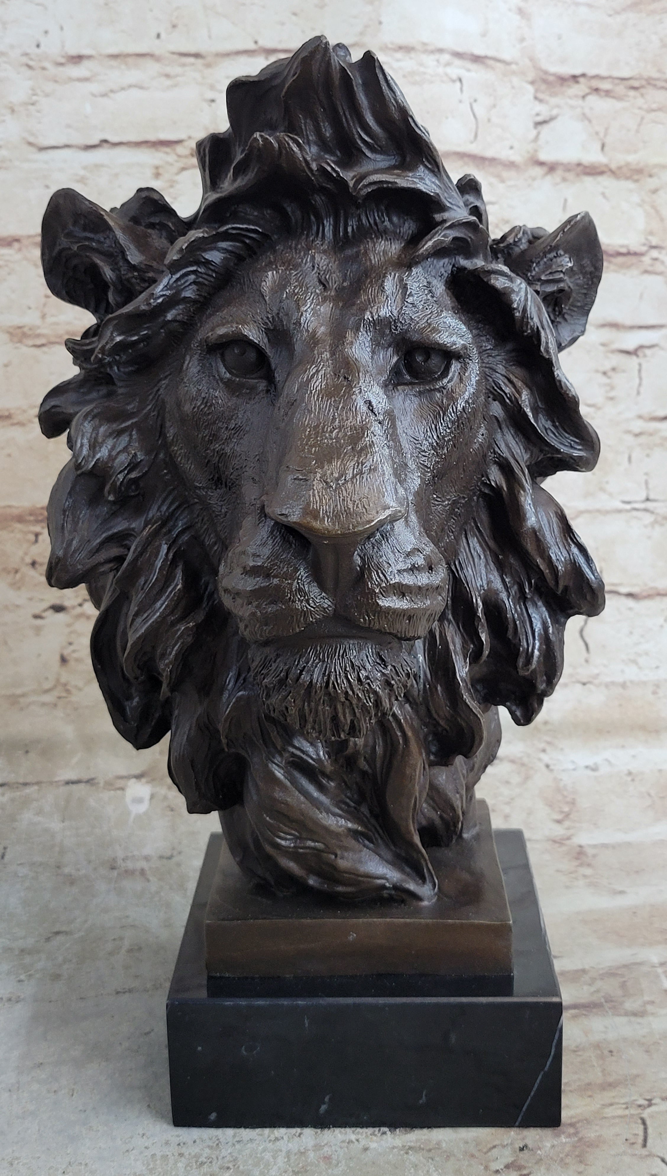 Male Lion 100% Bronze Sculpture by Milo Art Deco