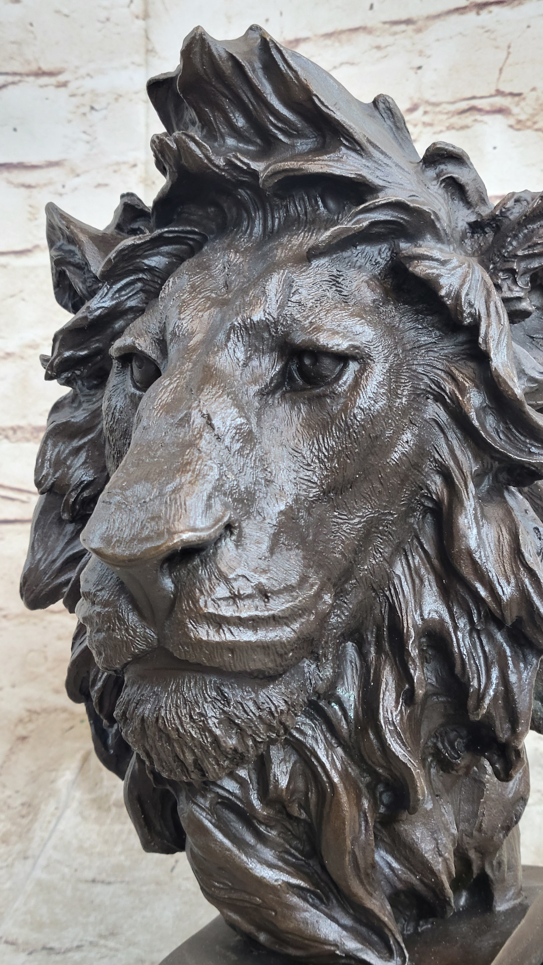 Male Lion 100% Bronze Sculpture by Milo Art Deco