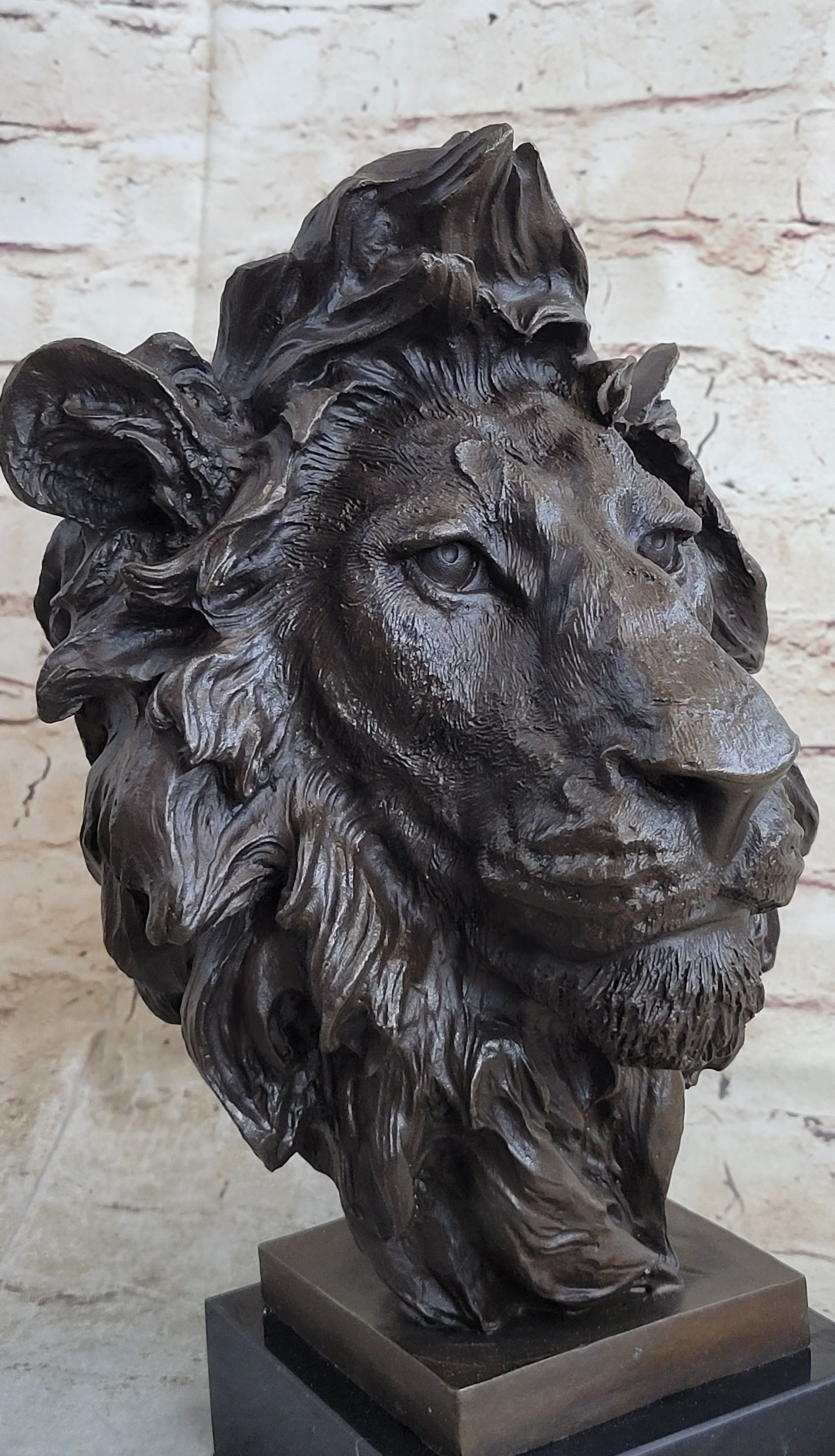 Male Lion 100% Bronze Sculpture by Milo Art Deco