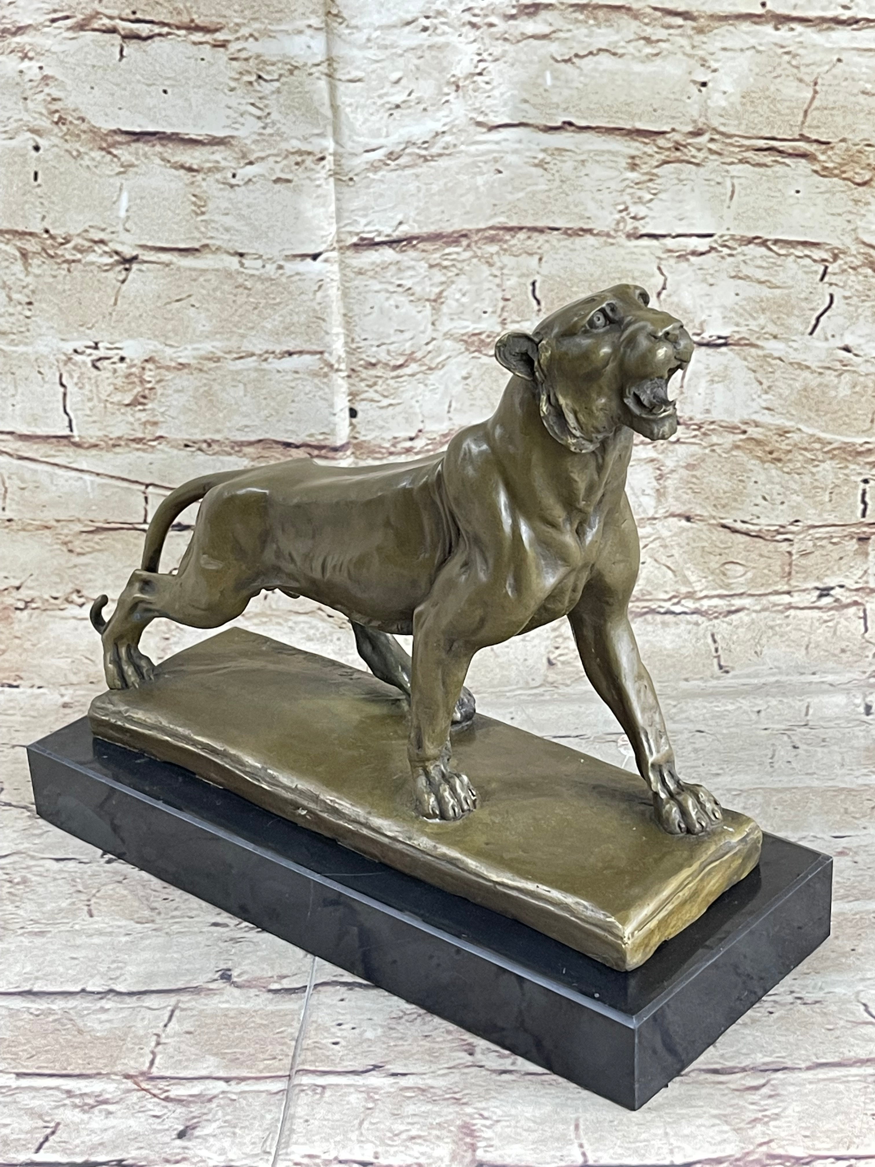 Jaguar Panther Leopard Cougar Big Cat Collector Bronze Marble Art