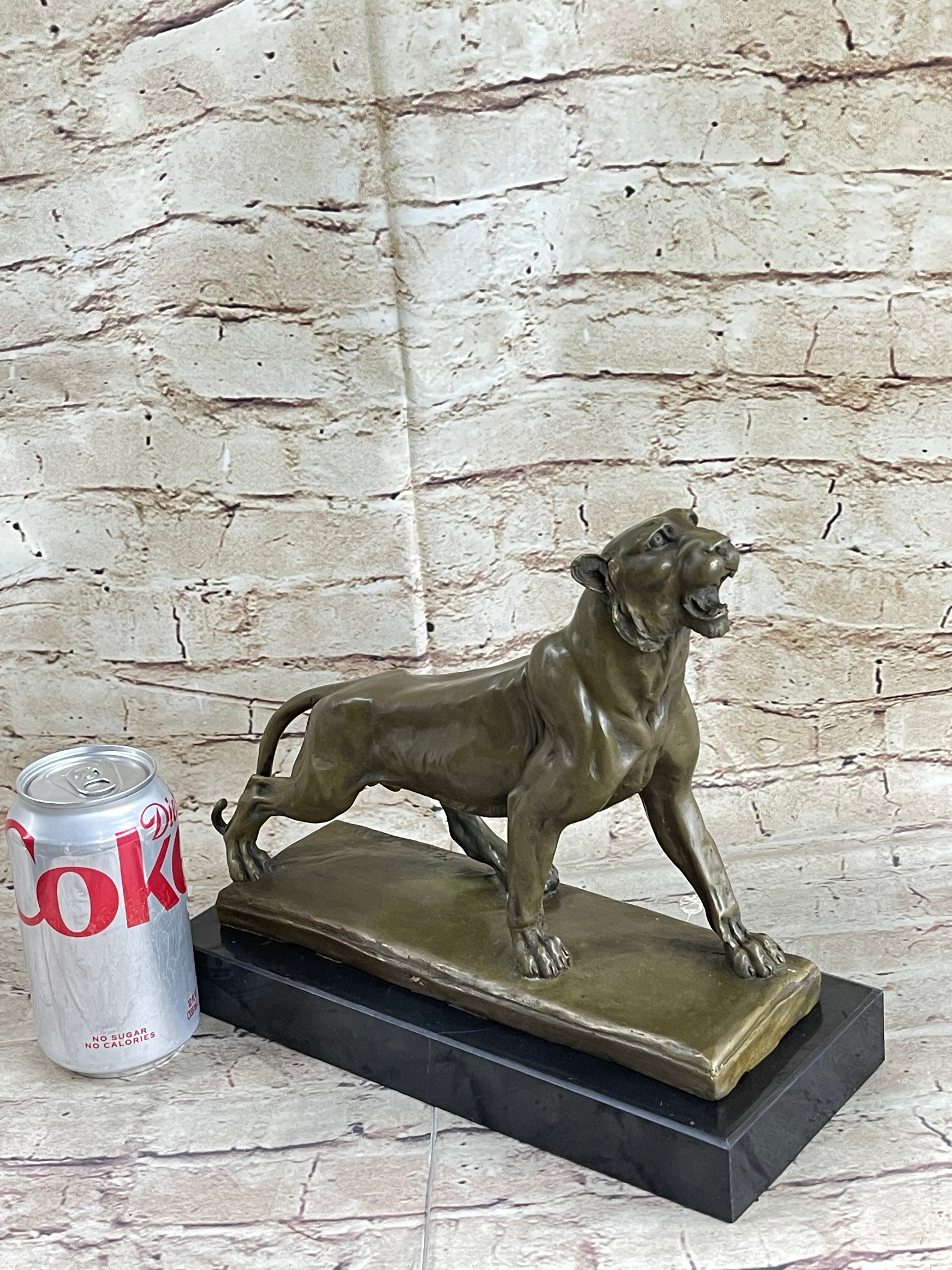 Jaguar Panther Leopard Cougar Big Cat Collector Bronze Marble Art