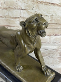 Jaguar Panther Leopard Cougar Big Cat Collector Bronze Marble Art