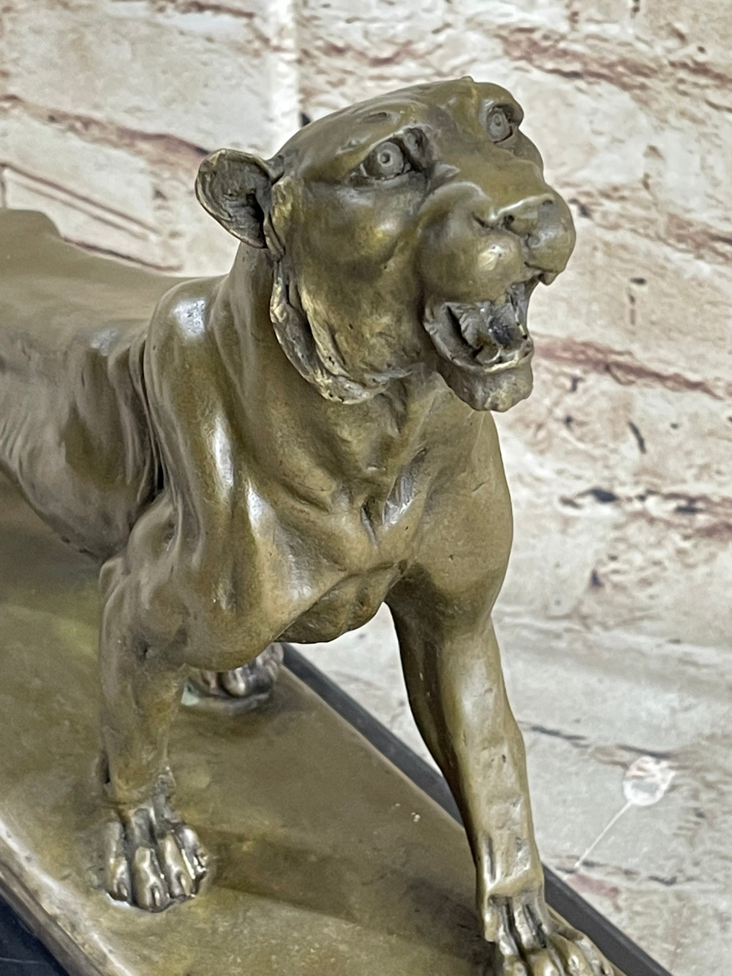 Jaguar Panther Leopard Cougar Big Cat Collector Bronze Marble Art
