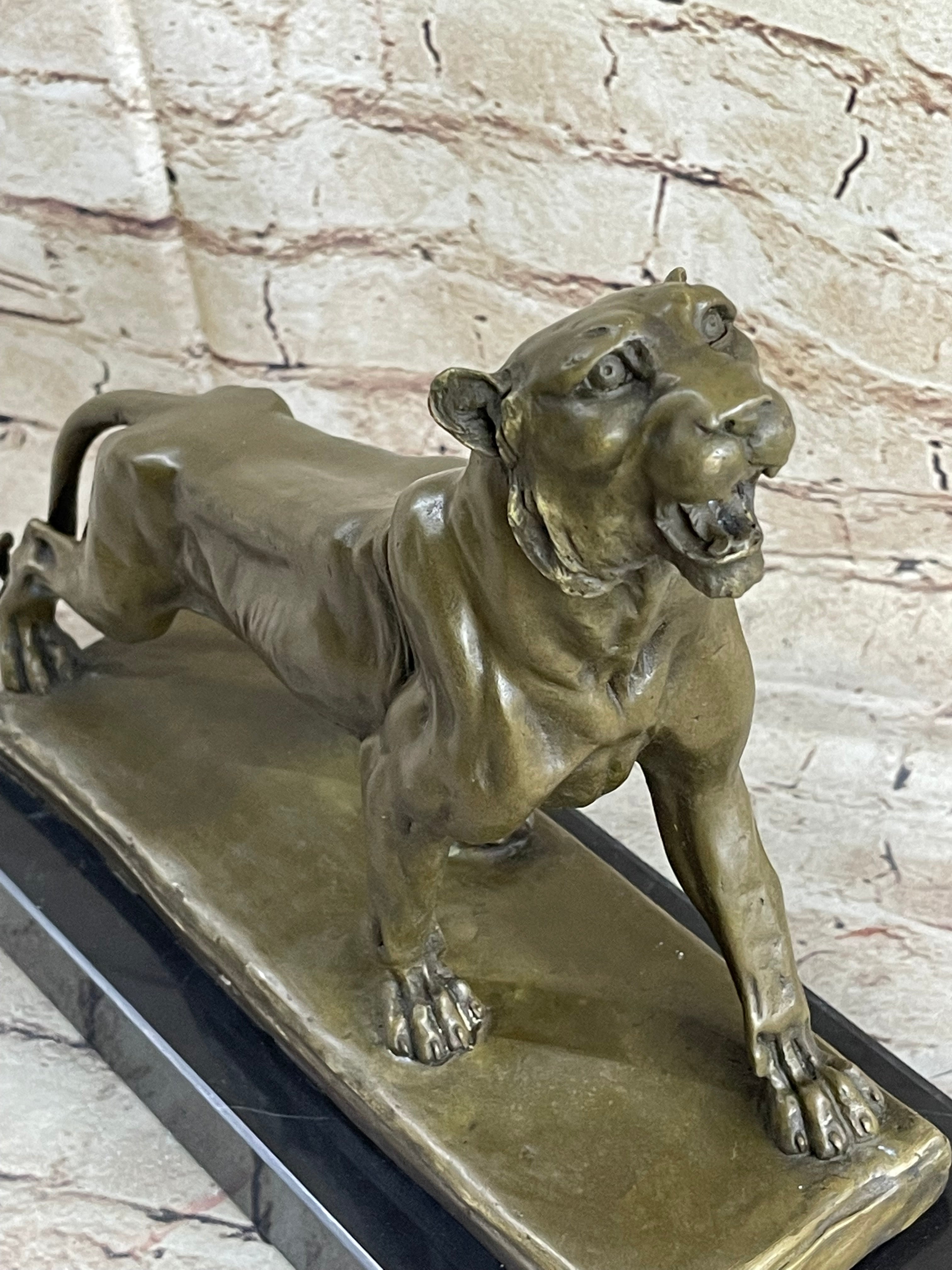 Jaguar Panther Leopard Cougar Big Cat Collector Bronze Marble Art