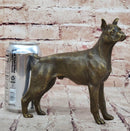 Boxer Dog Bronze Metal Sculpture Signed Art 8" x 9"