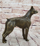 Boxer Dog Bronze Metal Sculpture Signed Art 8" x 9"