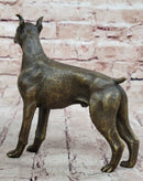 Boxer Dog Bronze Metal Sculpture Signed Art 8" x 9"