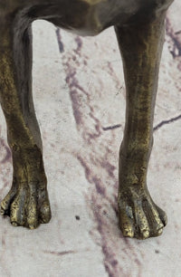Boxer Dog Bronze Metal Sculpture Signed Art 8" x 9"