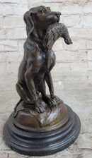 Moigniez Labrador Hunting Dog Duck Bronze Art Deco Figure