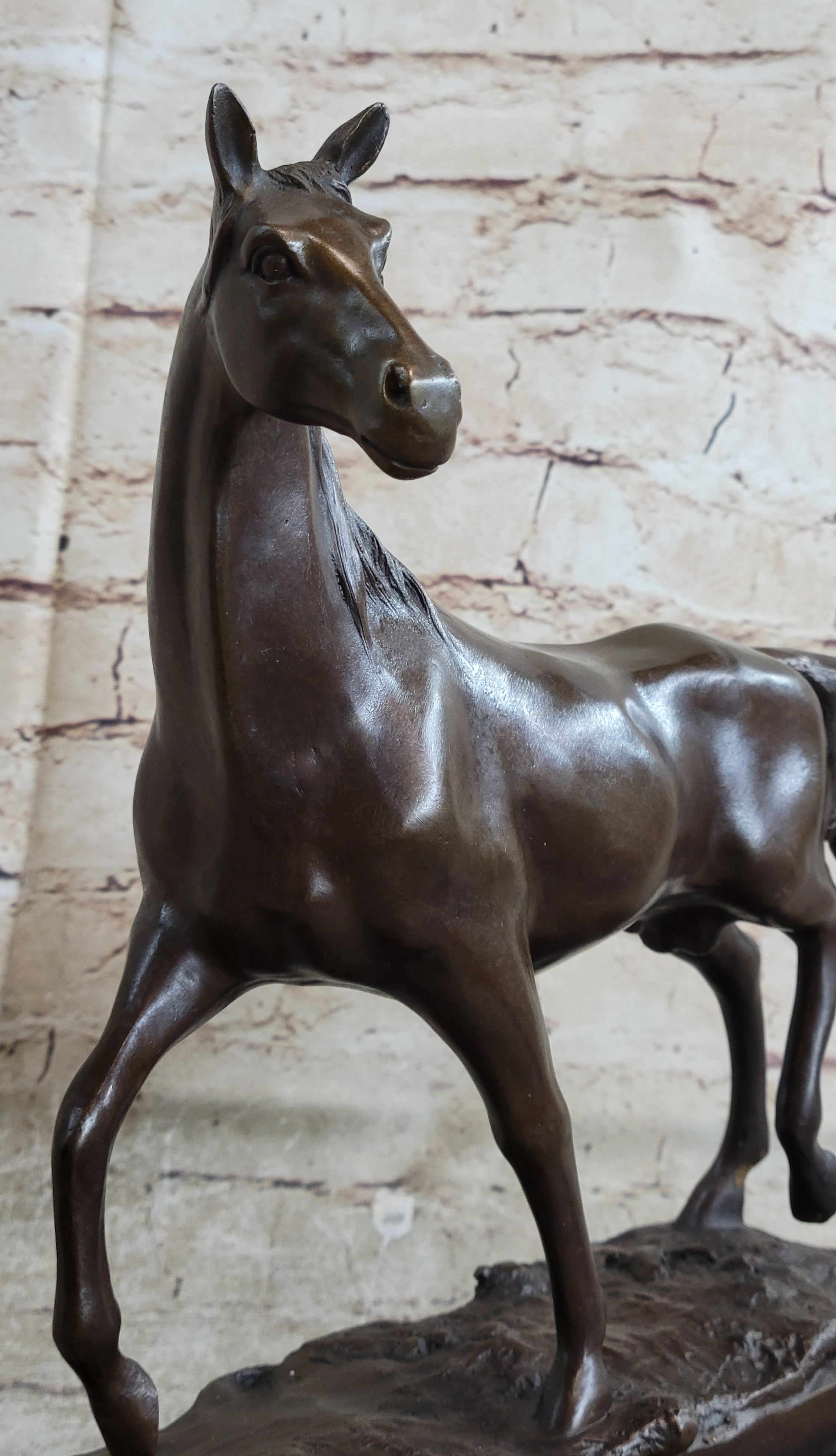 Thoroughbred Running Horse Equestrian Art Bronze Marble