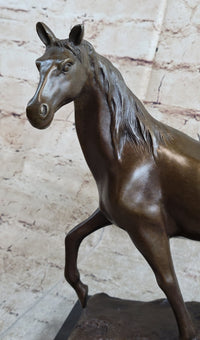 Thoroughbred Running Horse Equestrian Art Bronze Marble