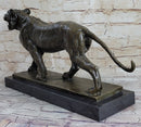 Signed Barye Cougar Lion Tiger Wild Animal Bronze Sculpture