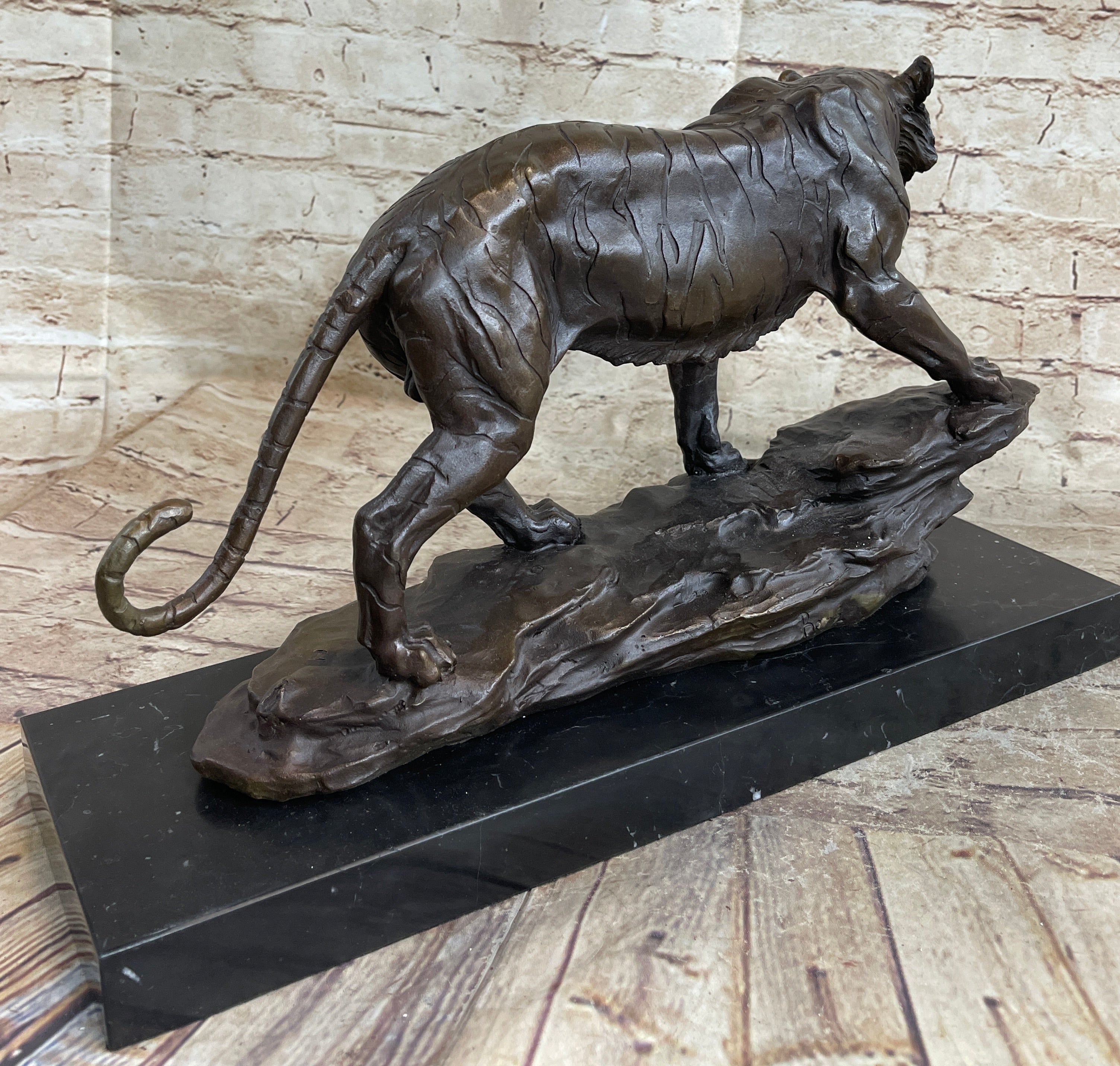 Antoine Louis Barye Antique Reproduction Tiger Bronze Sculpture